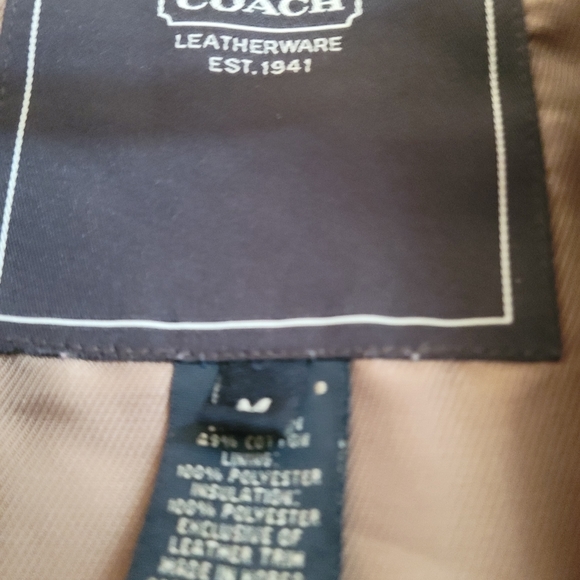 COACH JACKET with leather accents Size Med in EUC - Picture 6 of 10